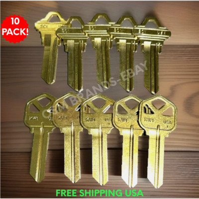LOT OF (10) KWIKSET KW-10 ILCO KEY BLANKS ENGRAVED MADE IN THE USA
