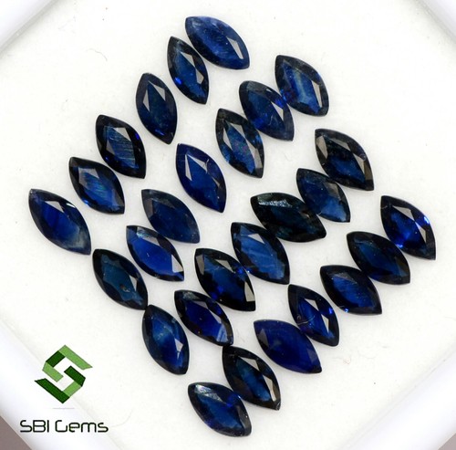 3.78 CTS Natural Blue Sapphire Marquise Cut 5x2.50 mm Lot 20 Pcs Loose Gemstones - Picture 2 of 5
