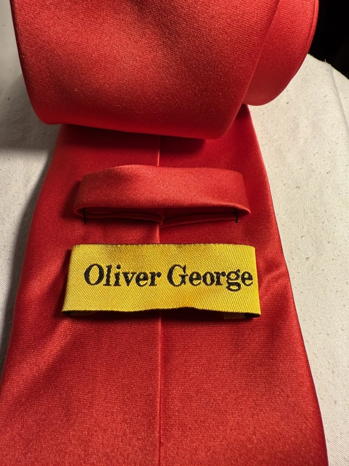 Corbata roja Oliver George para hombre Foto 3 de 3