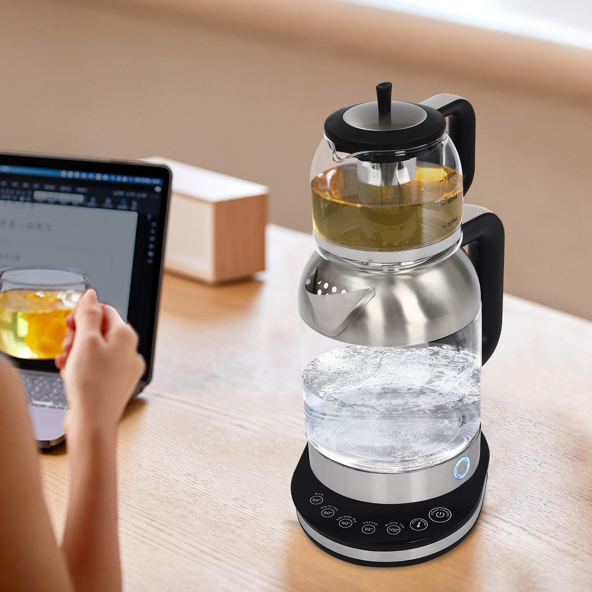 Produktbild von 2L Elektrischer Wasserkocher Heißwasserkocher Tragbarer
