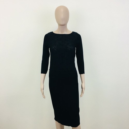 Zara Nero Manica Lunga Sera Matita Vestito Taglia S | eBay