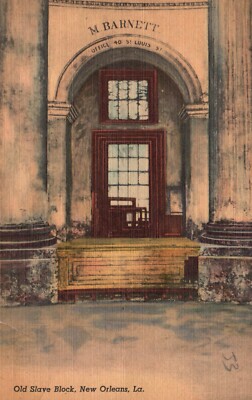 Postcard LA New Orleans Old Slave Block Linen 1938 Unposted Vintage PC K5745