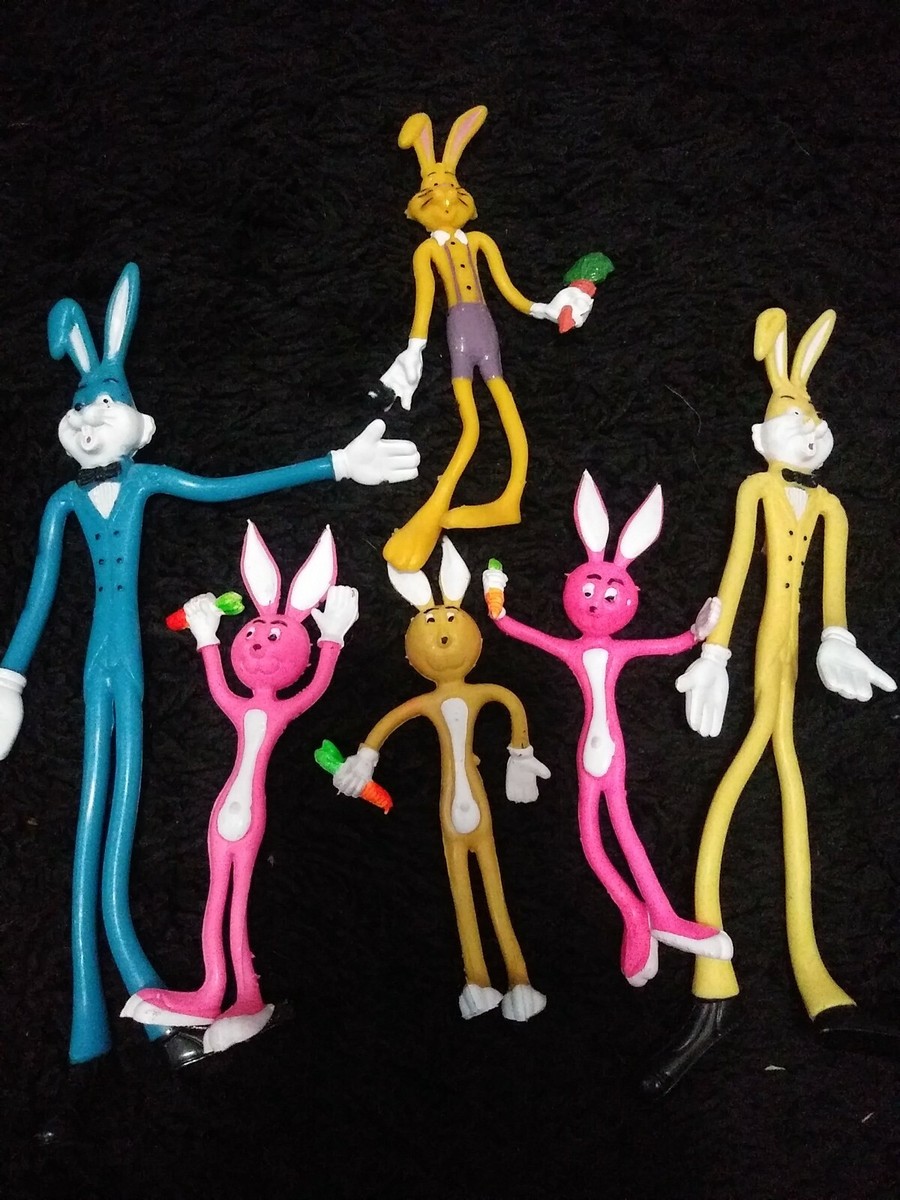 Vintage Rabbit Bendy Vintage Bendable Bendy Wire Rubber Orange Rabbit