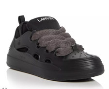 Lanvin Paris Men's Molded Rubber Curb Sneaker Shoe, Anthracite, Sizes