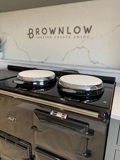 Heatproof Silicone White Lid Hob Covers Chef Pads Pair for Aga Range Cooker 