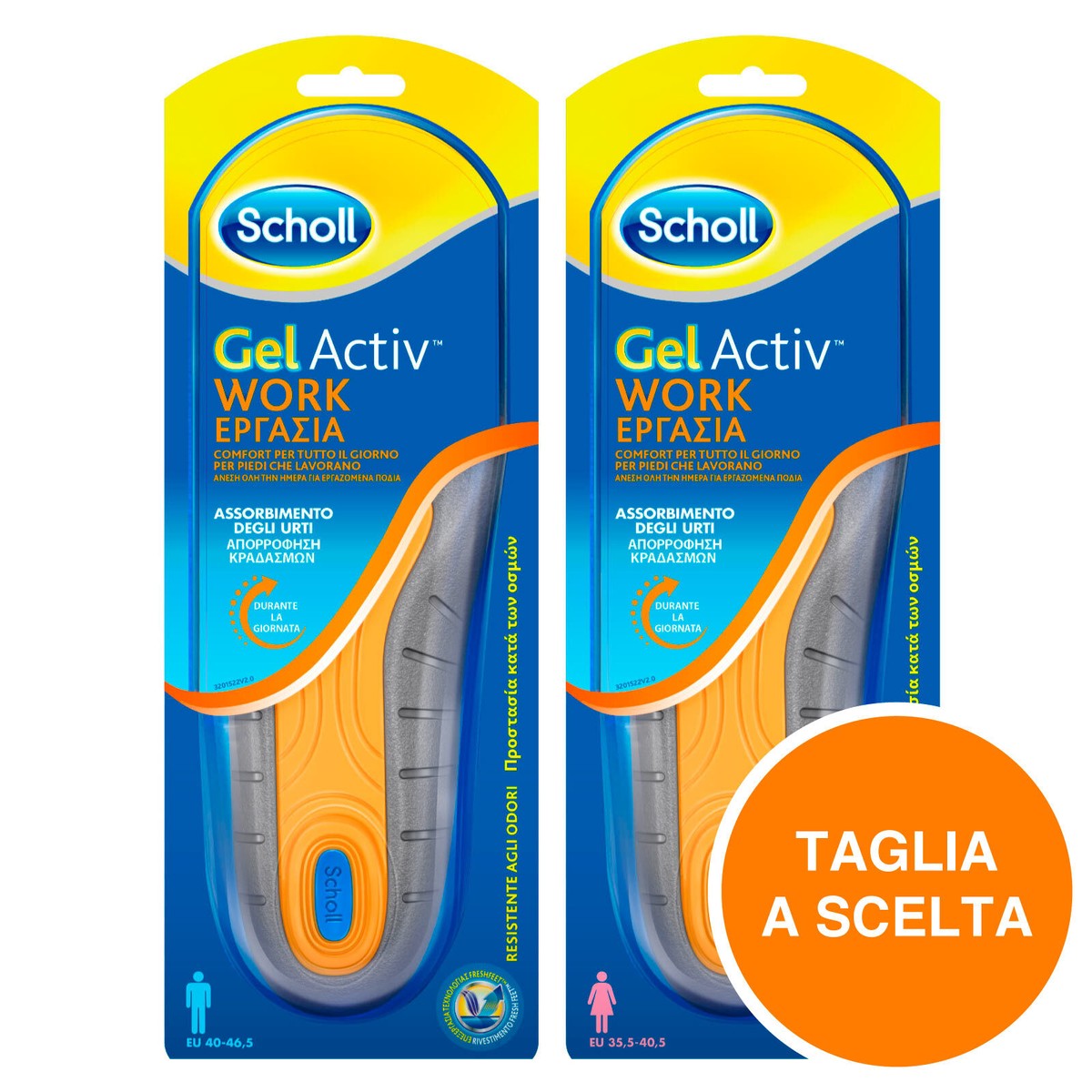Scholl Gel Activ Work Pro Solette Scarpe da Lavoro Plantari Piedi Uomo Donna