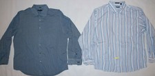 2 Van Heusen Studio Mens Long Sleeve Button Dress Shirt Blue XL 17-17.5 Set