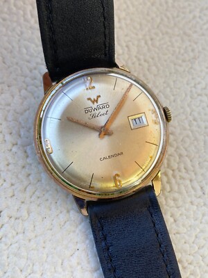 Vintage Duward Select Calendar Watch Gold Plated Antimagnetic Date