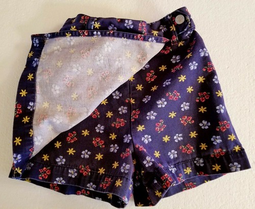 Cherokee Skort Girls Size XS 4/5 Navy Blue Floral Print 3 Pockets 100% Cotton - Picture 11 of 12