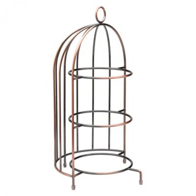 3-stufiger Kupfer Vogelkäfig Teller/Kuchenständer/Buffet 44x22cm, schrulllliger Nachmittagstee