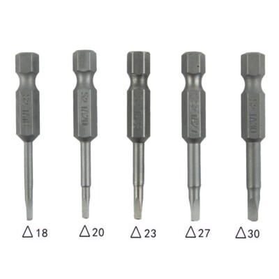 5 Pcs Magnetic Triangle Head Screwdriver Bits 1/4 Hex Shank Electric Tools