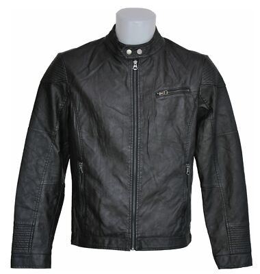 GIUBBINO UOMO RAGAZZO BIKER ECOPELLE ZIP TASCHE BOTTONI MARCA X