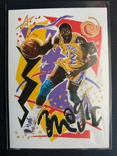 1990 NBA Hoops MAGIC JOHNSON Team Checklist #367 GEM MINT ART CARD INSERT
