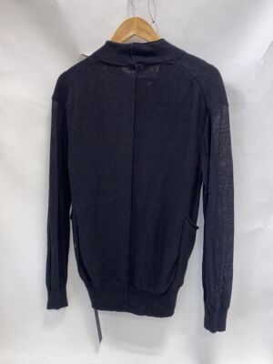 DEVOA Cardigan (Sheer 1 Linen Black Solid Knit Nylon Con DEVOA Cardigan (Sheer 1 Linen Black Solid Knit Nylon Con