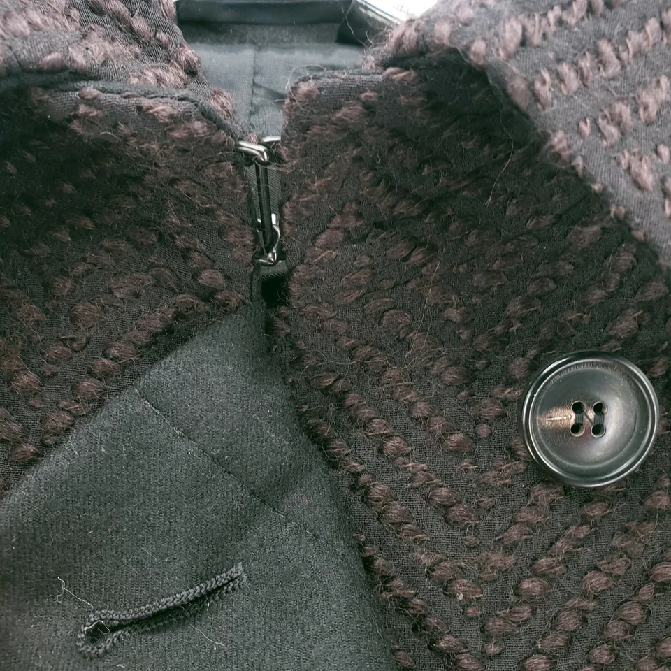 Jaqueta Akris marrom tecido mistura de lã tamanho 10 - Imagem 4 de 4