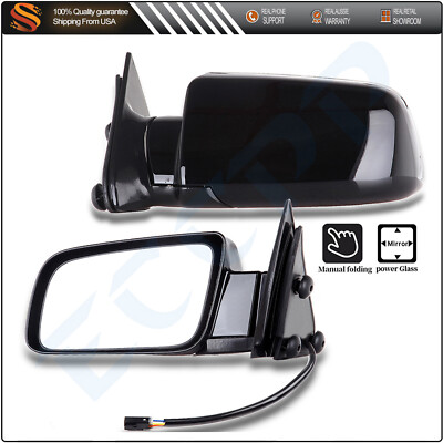 Towing Mirrors Silverado Manual Extended Black Towing Mirror - Left Side For 1988-2002 Chevy/GMC C/K 1500/2500/3500 1988-2002 Chevy Truck Mirror - Foto 3