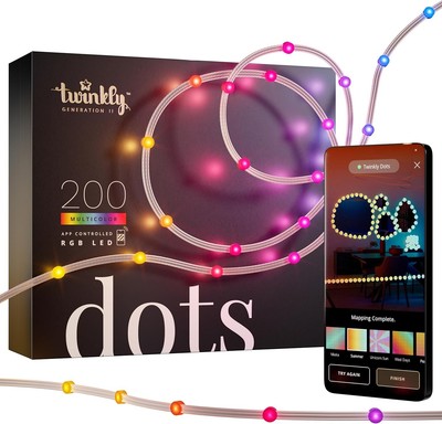 Twinkly Dots String Lights App-Controlled Flexible LED Color Changing String Lig