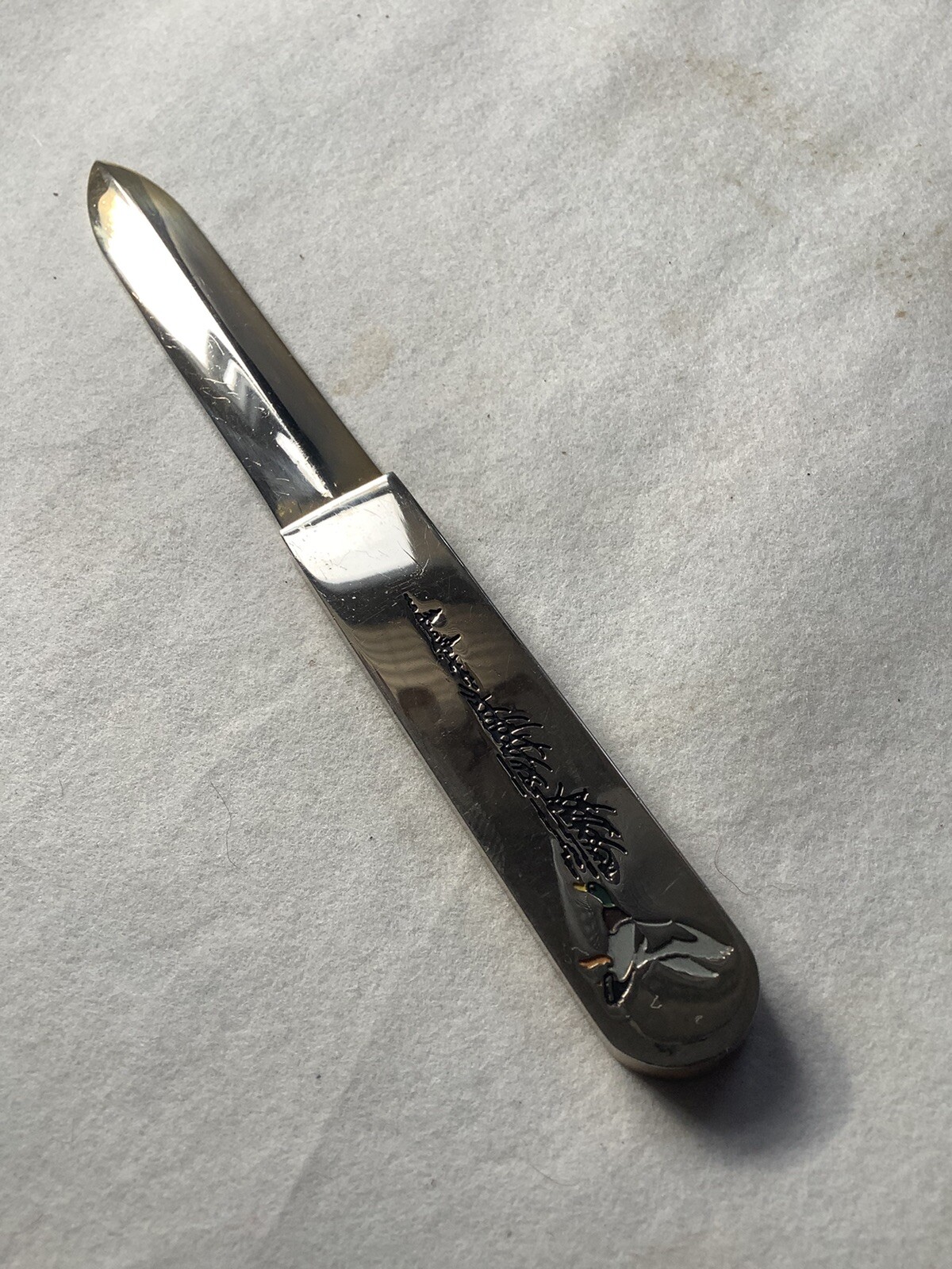 VINTAGE BRASS LETTER OPENER-DUCKS-NICE! $.99-START-NO-RESERVE!!