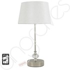 Silver Crystal Table Lamp with Textured Snake White Shade Light Lighting Bedside