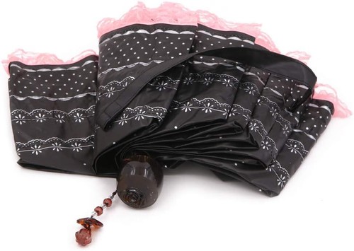 Heart Princess Lace Windproof Folding Sunny and Rainy Umbrella Ultraviolet-Proof - Picture 3 of 14