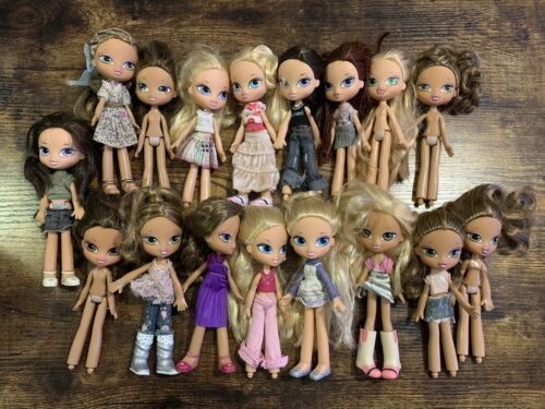 Bratz Kidz Lot of 17 Girl Dolls 7" MGA Most Clothes Few Nude