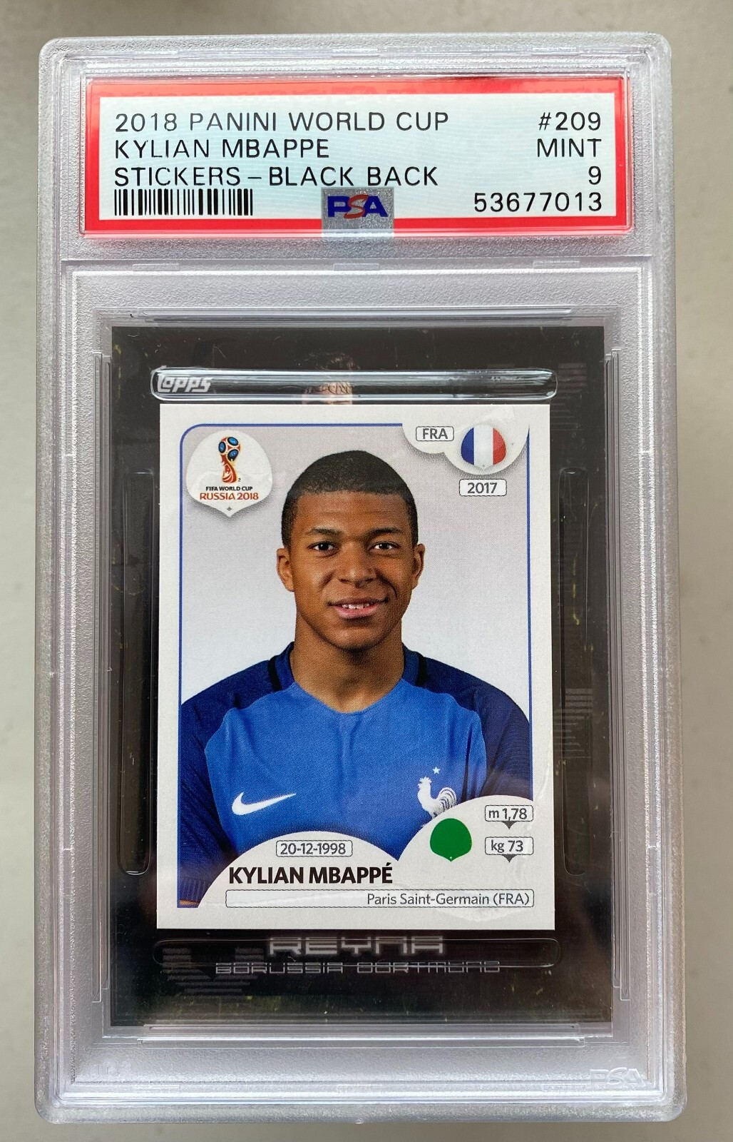 Kylian Mbappe 2018 Panini World Cup Stickers #209 Black Back Price