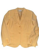 PENDLETON Womens sz 14 Yellow 100 Virgin Wool Faux Flap Pockets Blazer Jacket