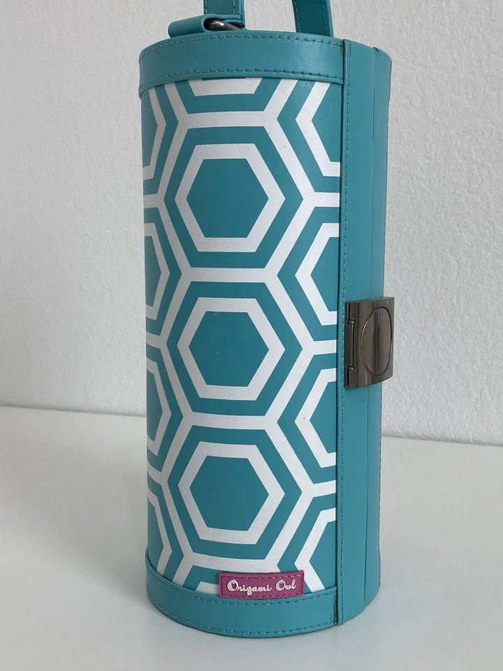 Auténtico Origami Owl Móvil Joyería Bar Estuche de Viaje Caja Verde azulado Grande Portátil D Foto 3 de 4