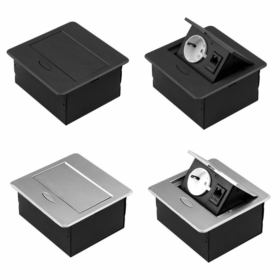 Steckdose Einbausteckdose USB LAN Tischsteckdose Boden Steckdose Fußboden 230V - Bild 2 von 4