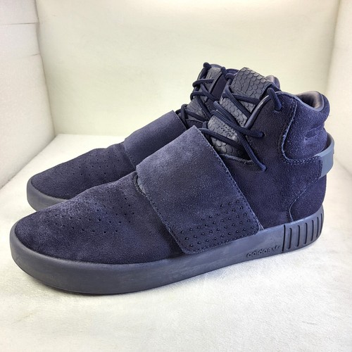 ADIDAS Tubular Invader Mens Mid Trainers Suede Navy Blue UK7 (X220) - Picture 2 of 20