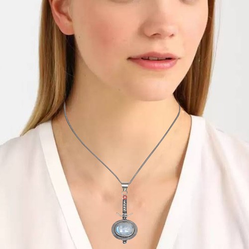 Necklace Moonstone Gifted Rainbow Jewelry Pendant Gemstone 18"