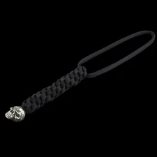 Schmuckatelli Co Black Braided Cord Lanyard with Emerson Skull Bead For knife