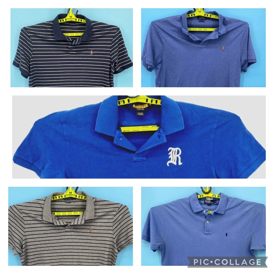 Lote de 5 Camisas Polo Masculinas Ralph Lauren XL Pima Toque Macio Carne Pônei Listrado Masculino - Imagem 2 de 4