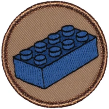 Blue Block Patrol Patch - 2" Round Embroidered Patch