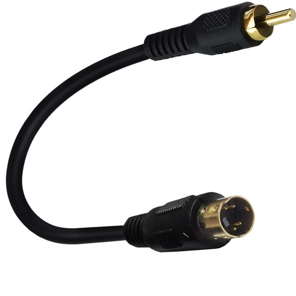 4 Pin S-Video Male to RCA Male Composite Adapter Converter Transfer for DVD TV - Image 2 of 4