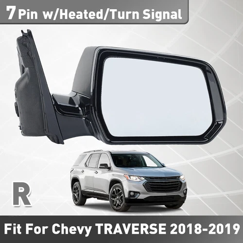 Right Side Mirror For Chevy Traverse 2018 2019 Turn Signal Heated 7 Pin