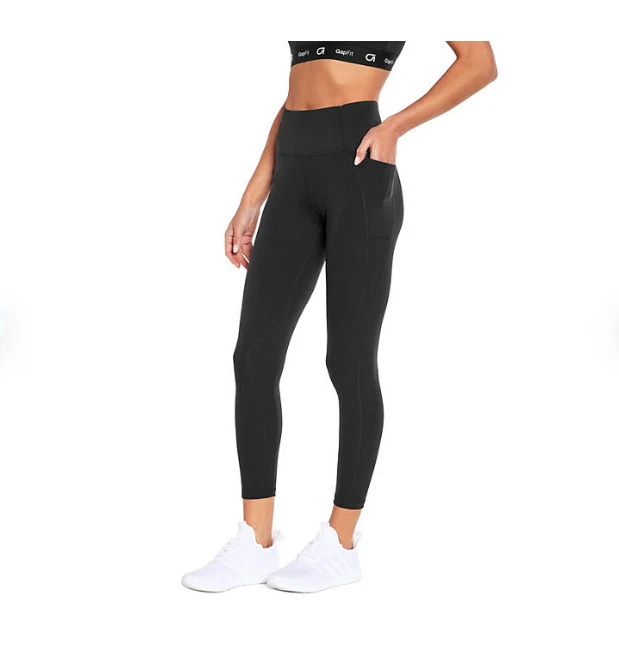 GAP Fit Women s Legging High Waisted Black 7 8 Side Pocket