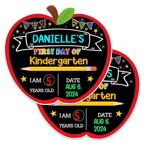 First Day & Last Day of School Chalkboard Signs, 9.5"x10.3" Double Sided Back - Picture 1 of 7