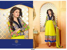 Women Bollywood Designer Stitched Salwar Kameez Saree Yellow sz S