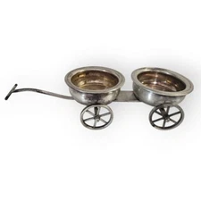 F B Rogers Silver Company 1883 Wheeled Cart Wagon Condiment Dish Planter