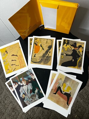 TOULOUSE LAUTREC, Box Set 10 Greeting Cards w Envelopes 6.75  x 5 ,Unused Opened