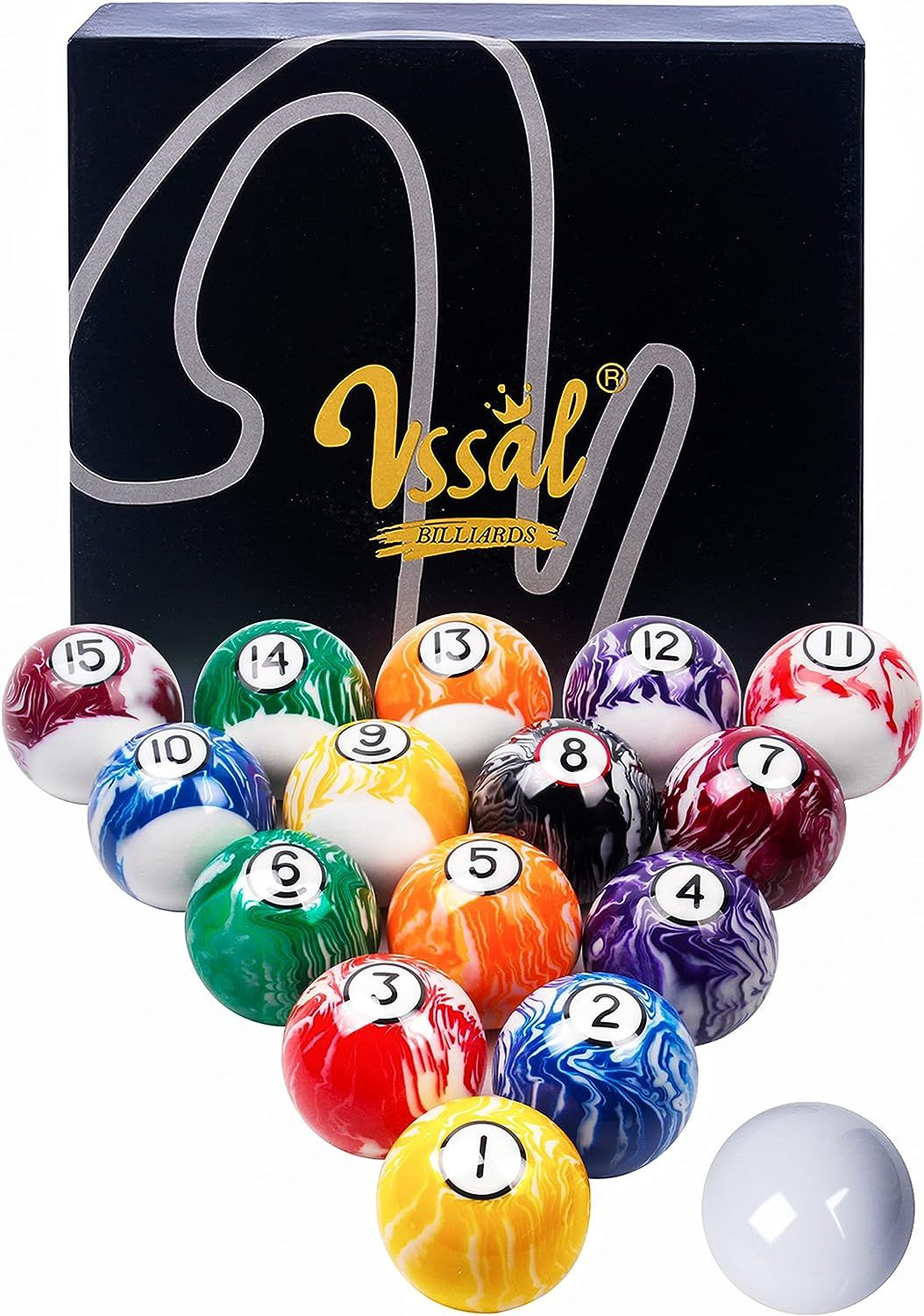 VSSAL Billiard Balls Set Pool Table MarbleSwirl Style 16 Ball eBay