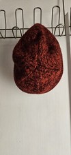 Vtg Eddie Bauer Knit Outerwear Wool Nylon Blend Flat Cap USA made M/L red/black