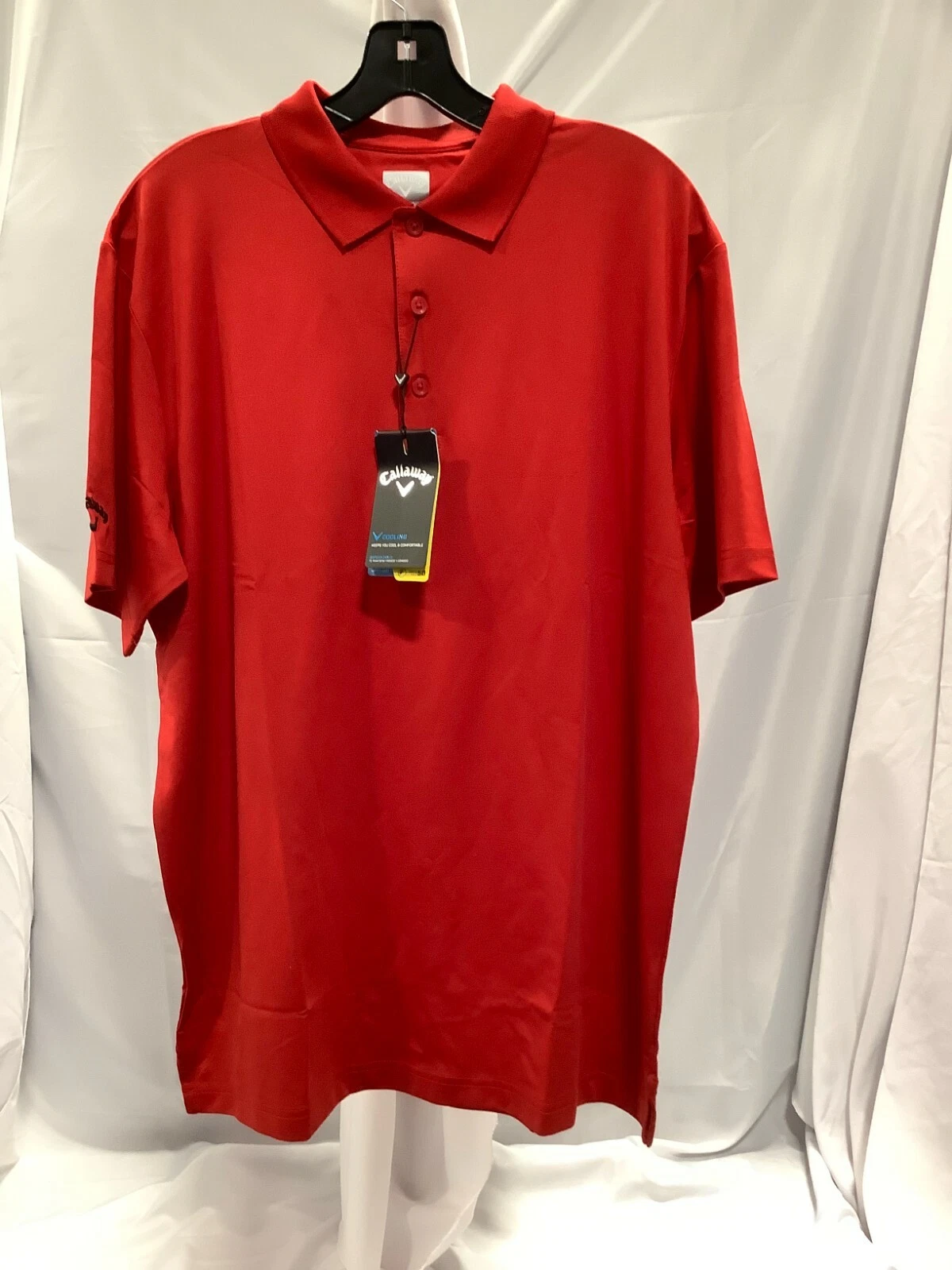 Callaway Mens Opti Dri Short Sleeve Collared Salsa Golf Polo Shirt Size Medium