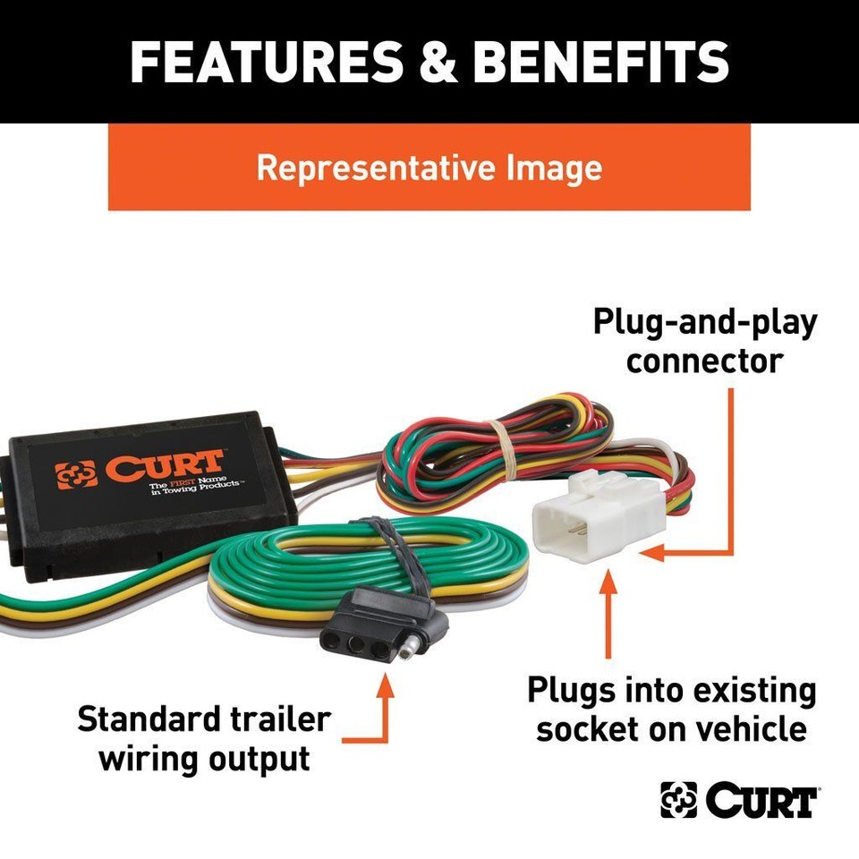Curt Class 2 Trailer Hitch Receiver & Custom Wiring Harness Kit for 09