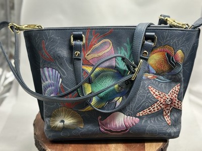 Anushka Handbag Tote 693 Oceanic Sea Life Starfish Fish Ocean Leather Bag