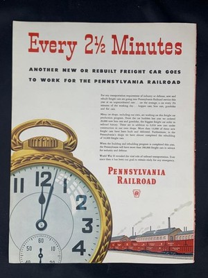 Magazine Ad* - 1951 - Pennsylvania Railroad - Every 2 1/2 minutes