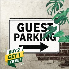 Heavy Duty Guest Parking Right Arrow Directional Weatherproof Metal Sign 8x12