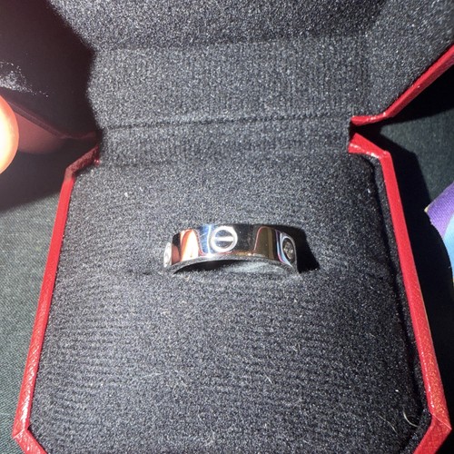 Genuine Cartier 3 Diamond White Gold Love Ring Excellent Condition RRP £4,200.
