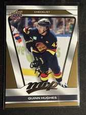2025-26 Upper Deck MVP Hockey Quinn Hughes Gold Script Checklist #200 - Canucks